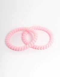Pack spiralé en plastique rose à cheveux étroits