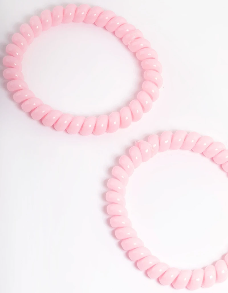 Pack spiralé en plastique rose à cheveux étroits