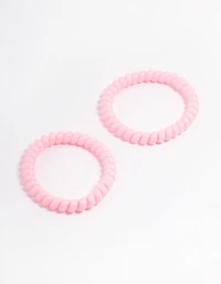 Pack spiralé en plastique rose à cheveux étroits