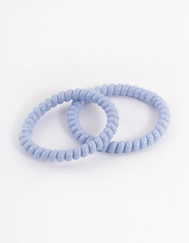 Sachet spiralé en plastique bleu pour cheveux étroits
