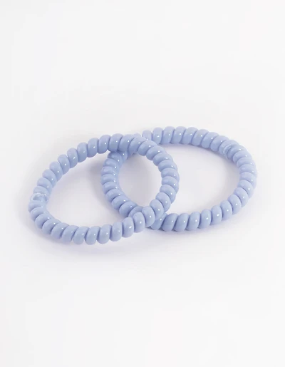 Sachet spiralé en plastique bleu pour cheveux étroits