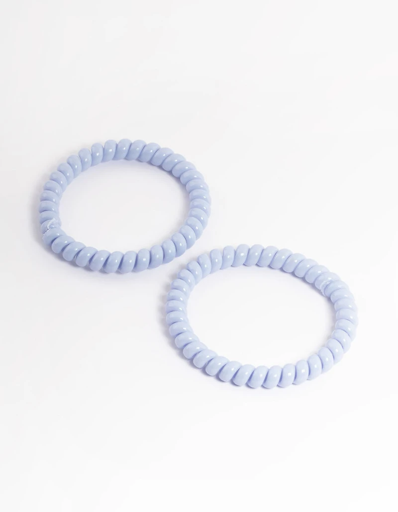 Sachet spiralé en plastique bleu pour cheveux étroits