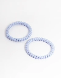 Sachet spiralé en plastique bleu pour cheveux étroits