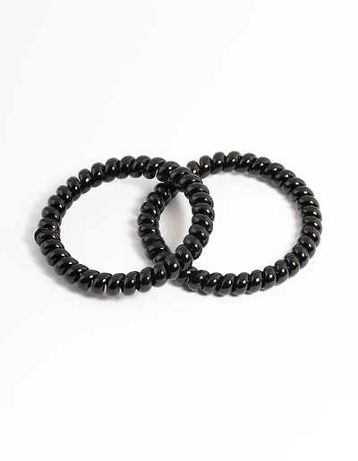 Sachet spiralé en plastique noir à cheveux étroits