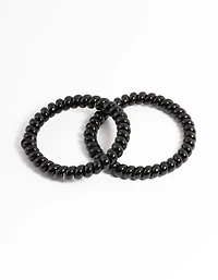 Sachet spiralé en plastique noir à cheveux étroits