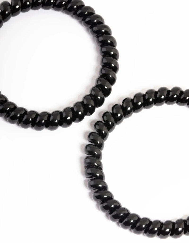 Sachet spiralé en plastique noir à cheveux étroits