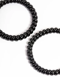 Sachet spiralé en plastique noir à cheveux étroits