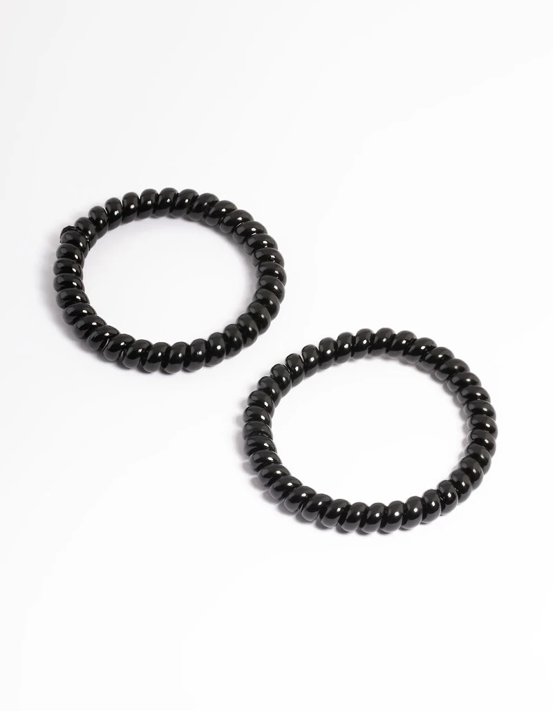 Sachet spiralé en plastique noir à cheveux étroits
