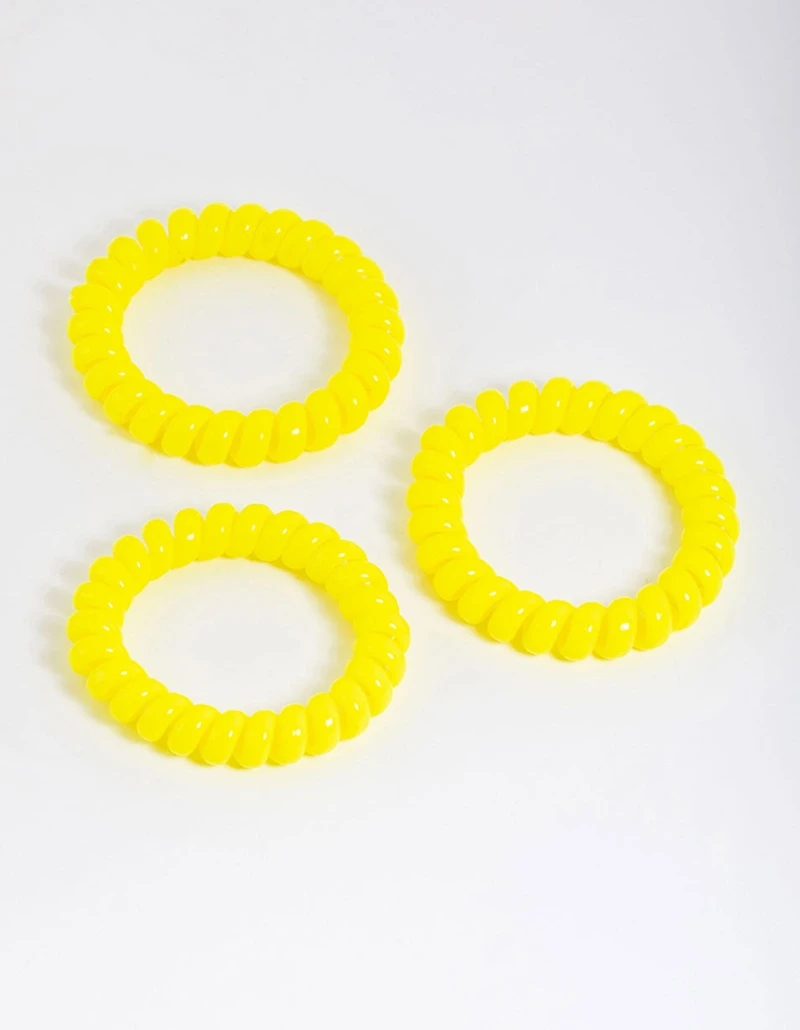 Sachet en spirale en plastique jaune pour grands cheveux