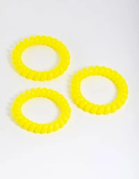 Sachet en spirale en plastique jaune pour grands cheveux