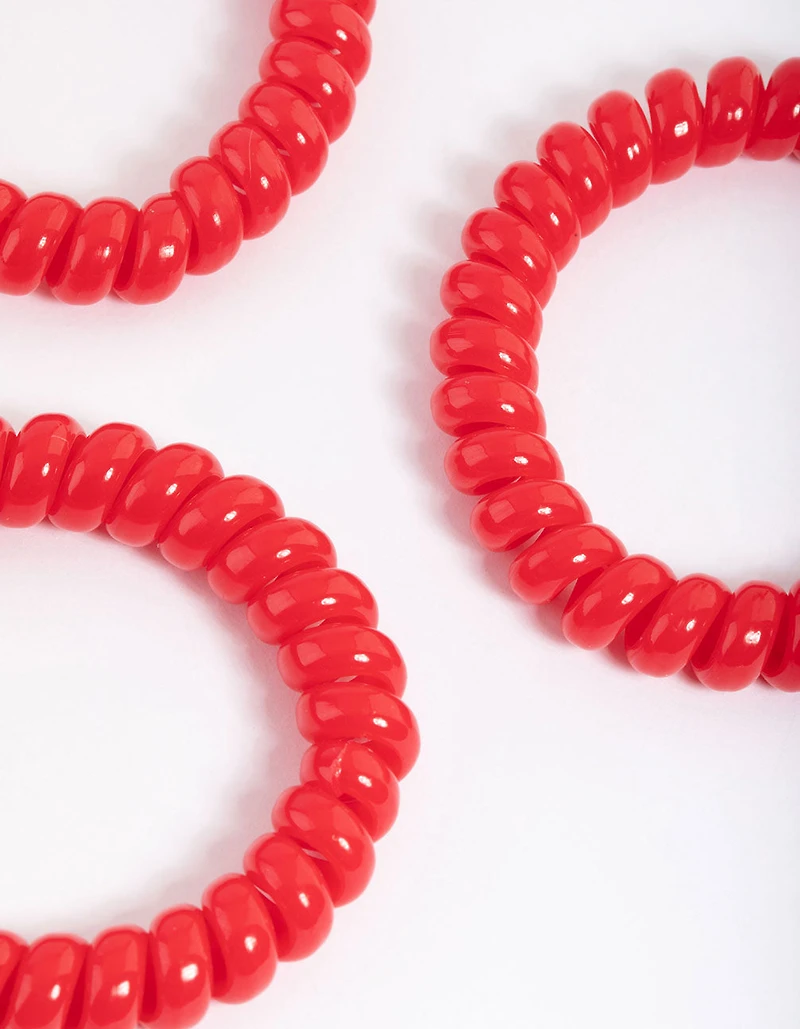 Pack spiralé en plastique rouge pour grands cheveux