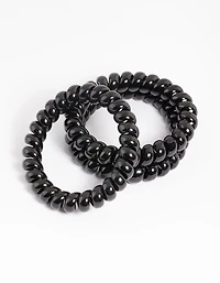 Sachet spiralé en plastique noir pour grands cheveux