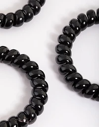 Sachet spiralé en plastique noir pour grands cheveux