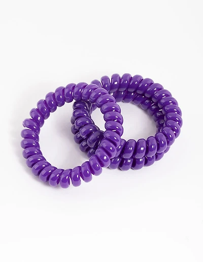 Pack en spirale en plastique violet pour grands cheveux