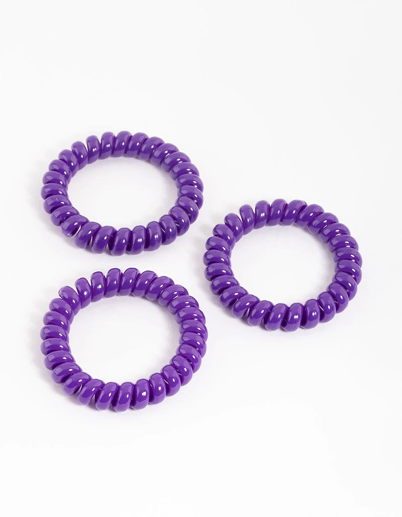 Pack en spirale en plastique violet pour grands cheveux