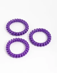 Pack en spirale en plastique violet pour grands cheveux