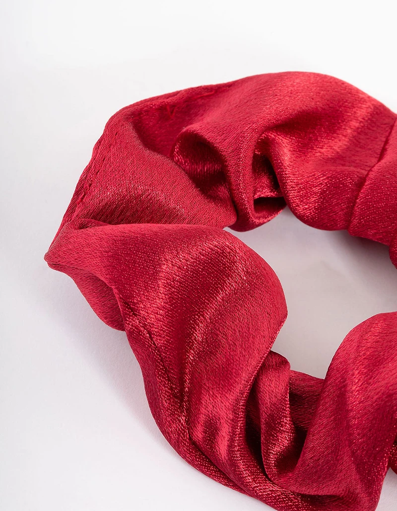 Chouchou-chouchou en tissu bordeaux en satin