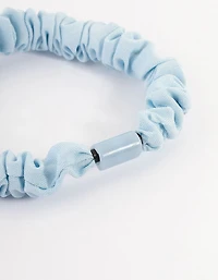 Blue Fabric Clamp Thin Scrunchie