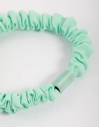 Chouchou fin à pince en tissu turquoise