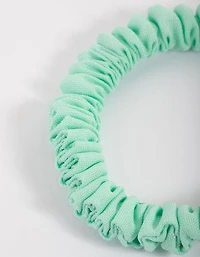 Chouchou fin à pince en tissu turquoise