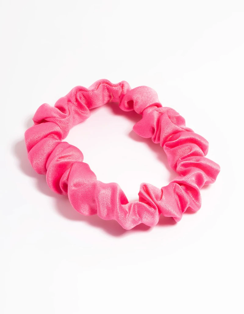 Chouchou mince à pince en tissu fuchsia