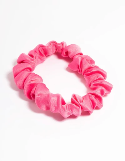 Chouchou mince à pince en tissu fuchsia