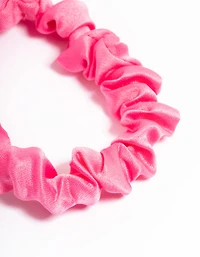 Chouchou mince à pince en tissu fuchsia