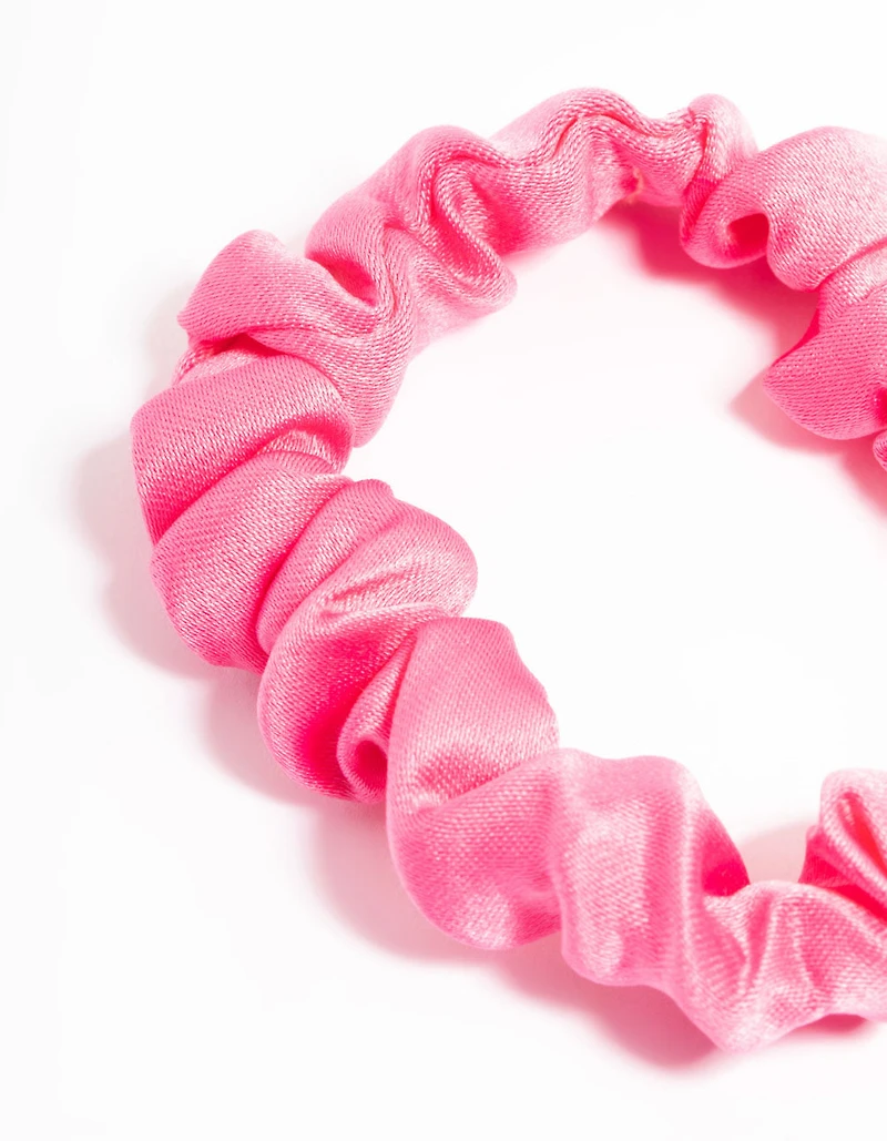 Chouchou mince à pince en tissu fuchsia