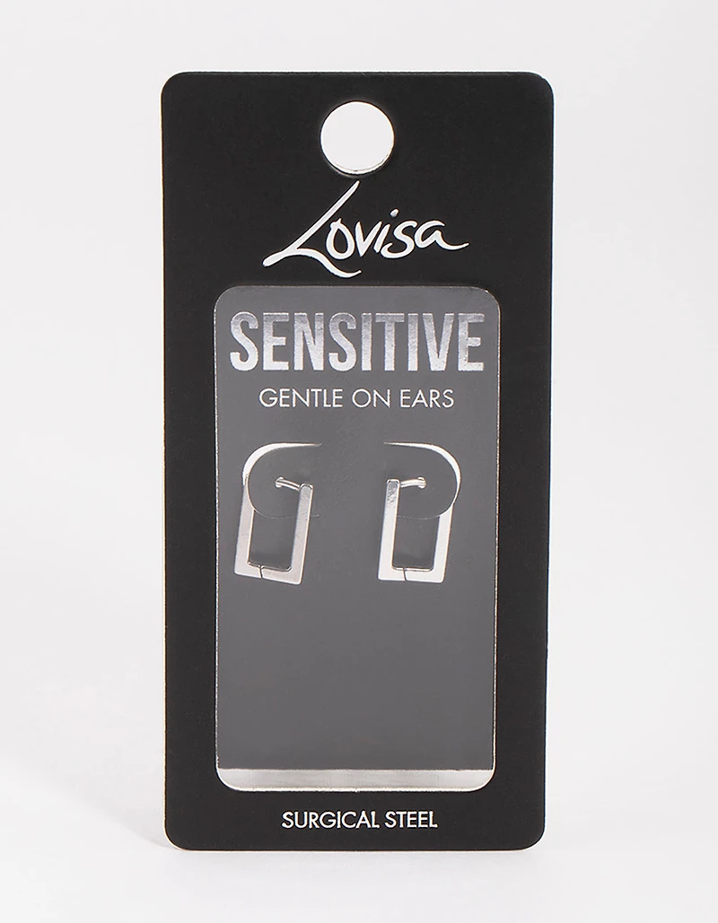 Surgical Steel Rectangle Hoop Earrings