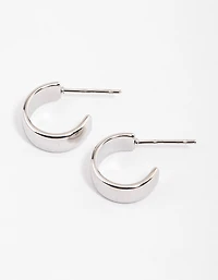 Rhodium Surgical Steel Wide Hoop Earrings