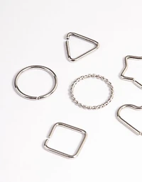 Surgical Steel Geometric Rings Nose Stud 6-Pack