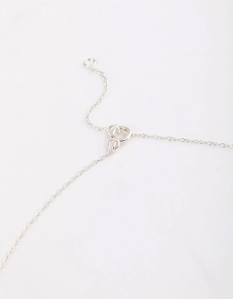 Sterling Silver Cubic Zirconia Round Trio Collar Necklace