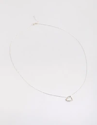 Sterling Silver Cubic Zirconia Pave Heart Necklace