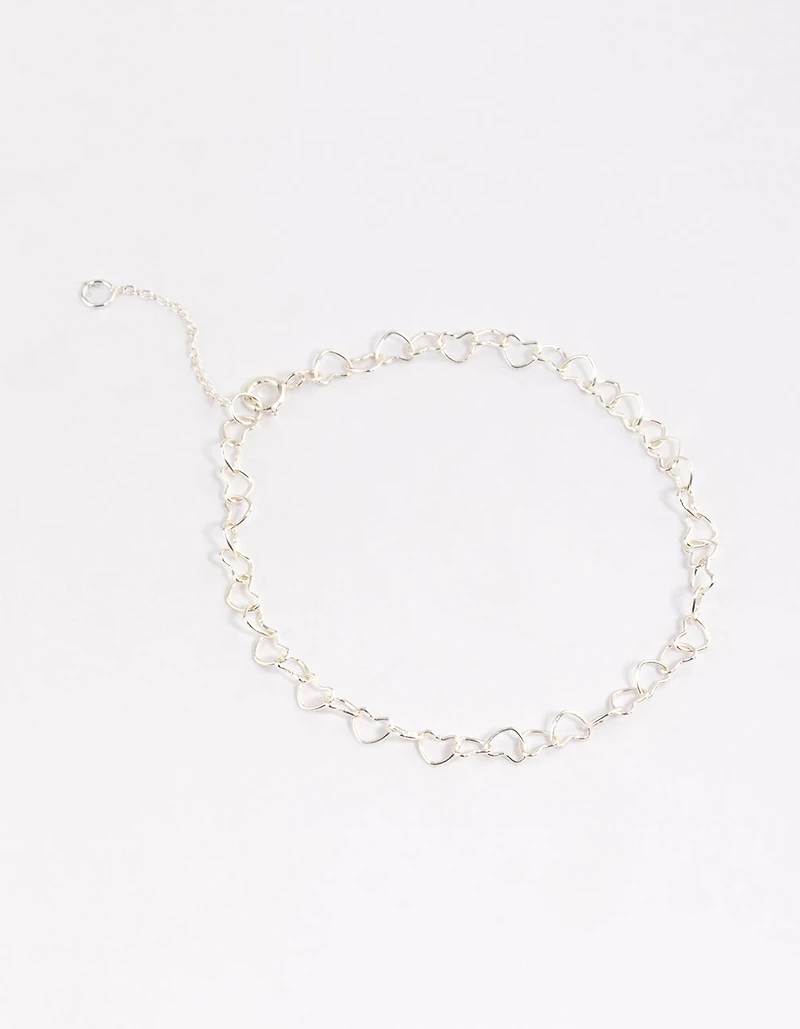 Sterling Silver Linked Heart Bracelet