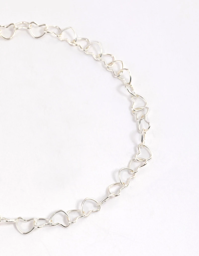 Sterling Silver Linked Heart Bracelet