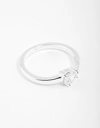 Sterling Silver Cubic Zirconia Heart Wrap Ring