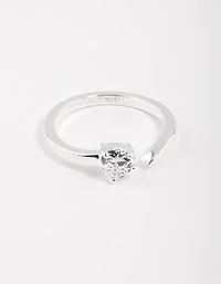 Sterling Silver Cubic Zirconia Heart Wrap Ring
