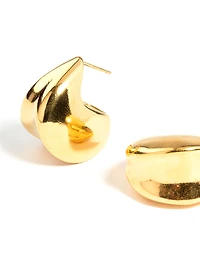 Waterproof Gold Plated Stainless Steel Thick Scoop Earrings