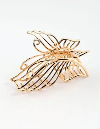 Gold Detail Butterfly Claw Clip