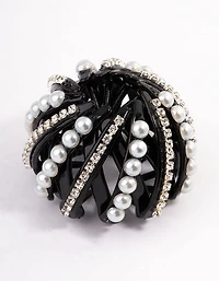 Coated Black Diamante & Pearl Pony Cover