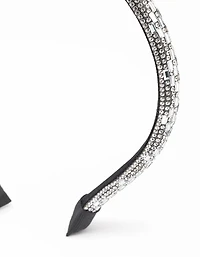 Silver Rectangle Diamante Headband