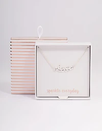 Silver Love Script Necklace
