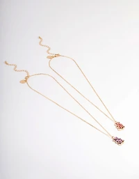 Gold Diamante Gummy Bear Necklace Pack