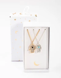 Mixed Metal Diamante Fatima Necklace Pack