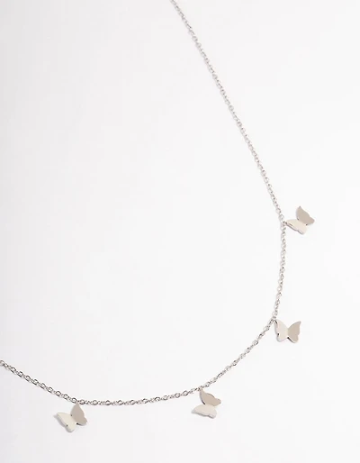 Waterproof Stainless Steel Butterfly Charm Necklace