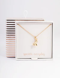 Gold Bubble Bunny Necklace