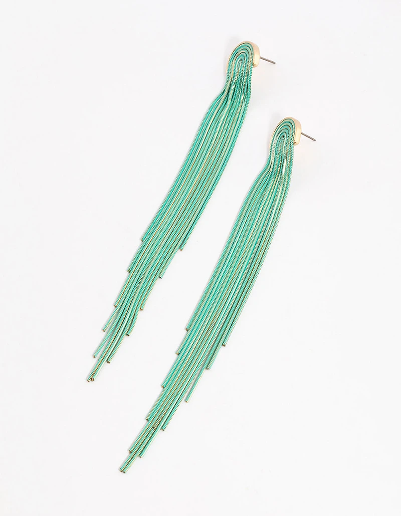 Gold Waterfall Cupchain Earrings