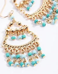 Gold Layered Bead Drop Earrings