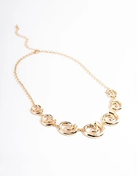 Gold Gradual Twirl Necklace