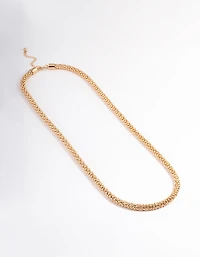 Gold Long Popcorn Chain Necklace